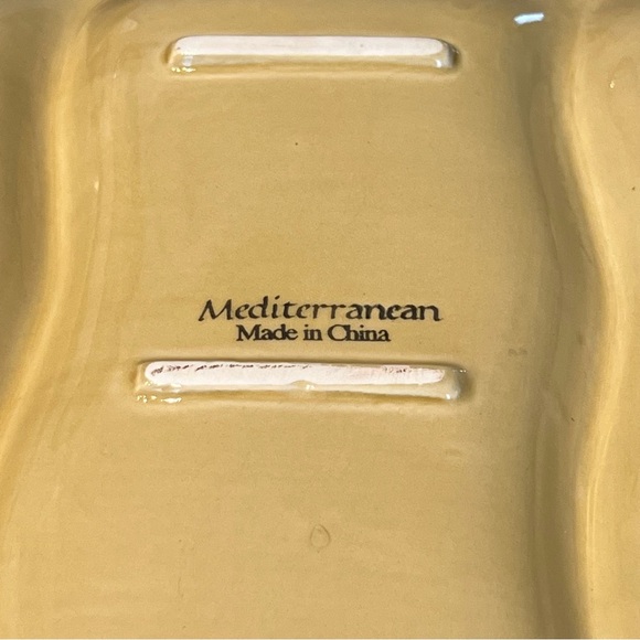 Maxcera Mediterranean Divided Serving Platter Tray Hand Painted Fish Nautical - Picture 7 of 7